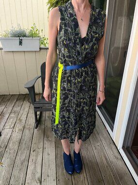 Boho Topshop Navy Blue Multi Floral Long Duster Jacket Longline Layering